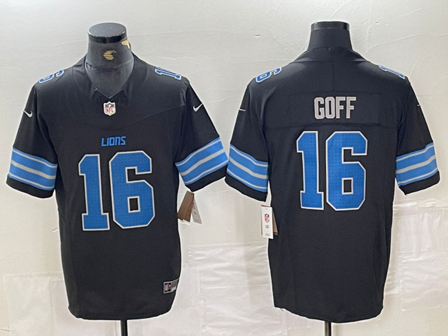 Men's Detroit Lions #16 Jared Goff Black 2024 F.U.S.E. 2nd Alternate Vapor Limited Football Stitched Jersey - Click Image to Close